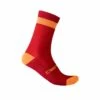 Castelli Alpha 18 Men's Socks - Military Green/Fiery Red -Sportful Shop 01 4521553 622 2