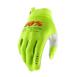 100 Percent ITrack Youth Long Finger Gloves - Fluo Yellow -Sportful Shop 10015 004201