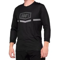 100 Percent Airmatic 3/4 Sleeved Jersey - Black/Orange -Sportful Shop 100AirmaticJerseyBlk