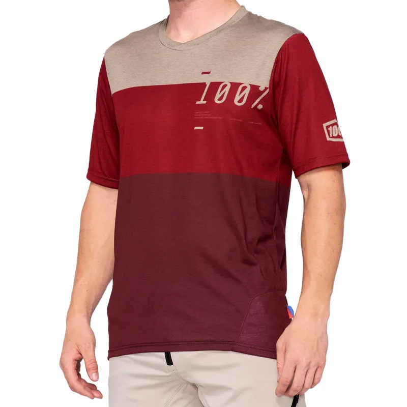 100 Percent Airmatic Short Sleeve Jersey - Brick/Red 3 100 Percent Airmatic Short Sleeve Jersey - Brick/Red