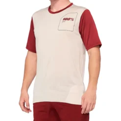 100 Percent Ridecamp Short Sleeve Jersey - Stone/Brick -Sportful Shop 100RidecampJerseyStone