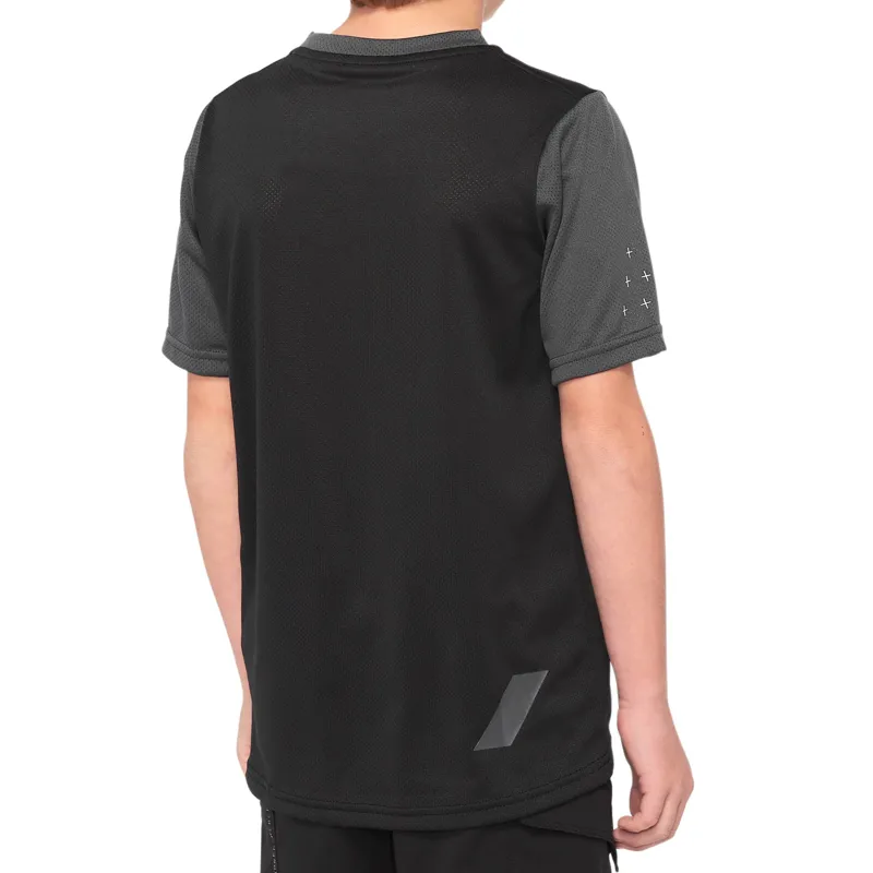 100 Percent Ridecamp Youth Short Sleeve Jersey - Black/Charcoal 3 100 Percent Ridecamp Youth Short Sleeve Jersey - Black/Charcoal