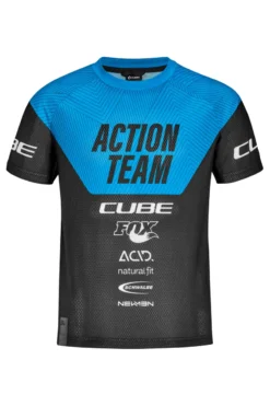 Cube Junior X Action Team Short Sleeve Jersey - Black/Blue -Sportful Shop 11146 1