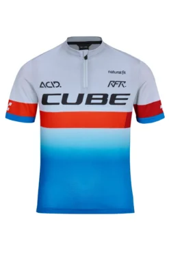 Cube Junior Teamline Short Sleeve Jersey - Blue/Red/Grey 9 Cube Junior Teamline Short Sleeve Jersey - Blue/Red/Grey -Sportful Shop 11340 1