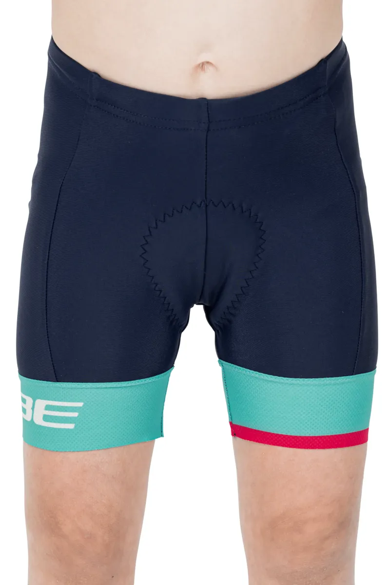 Cube Junior Lycra Cycling Shorts - Blue/Mint 3 Cube Junior Lycra Cycling Shorts - Blue/Mint