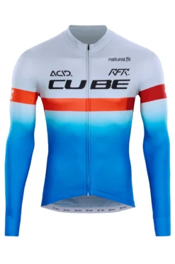 Cube Teamline Long Sleeve Jersey - Blue/Red/Grey -Sportful Shop 11492 1