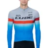 Cube Teamline Long Sleeve Jersey - Blue/Red/Grey