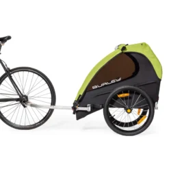 Burley Minnow Child Trailer - Green -Sportful Shop 2 2019 minnow on bike