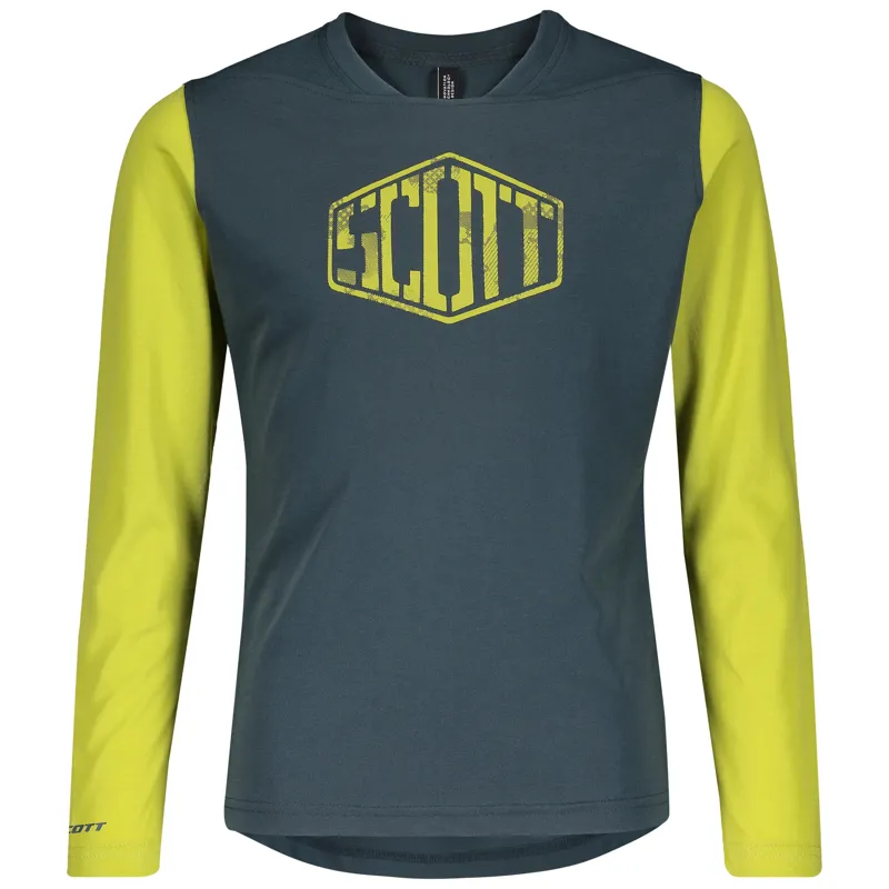 Scott Trail Dri Long Sleeve Junior Jersey - Nightfall Blue/Yellow 6 Scott Trail Dri Long Sleeve Junior Jersey - Nightfall Blue/Yellow - Image 4