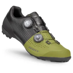 Scott Gravel Tuned Men's Gravel Road Shoes - Matt Black/Savanna Green -Sportful Shop 2888037663 2