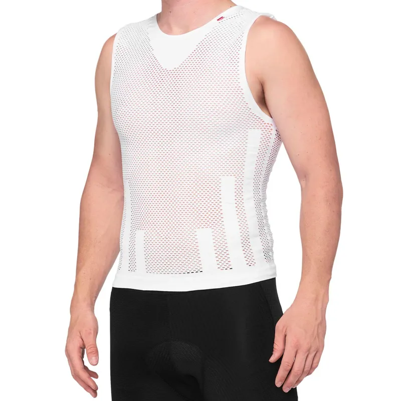 100 Percent Zephyr Cooling Tank Sleeveless Base Layer - White 4 100 Percent Zephyr Cooling Tank Sleeveless Base Layer - White - Image 2