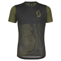 Scott Trail Vertic 10 Junior Short Sleeve Jersey - Black/Fir Green