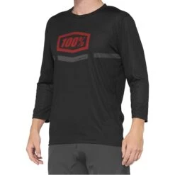100 Percent Airmatic 3/4 Sleeved Jersey - Black/Orange -Sportful Shop 41313 013