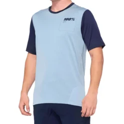 100 Percent Ridecamp Men's Short Sleeve Jersey - Light Slate/Navy -Sportful Shop 41401 249