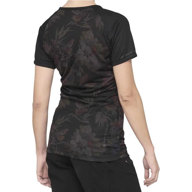 100 Percent Airmatic Womens Short Sleeve Jersey - Black Floral 6 100 Percent Airmatic Womens Short Sleeve Jersey - Black Floral - Image 4