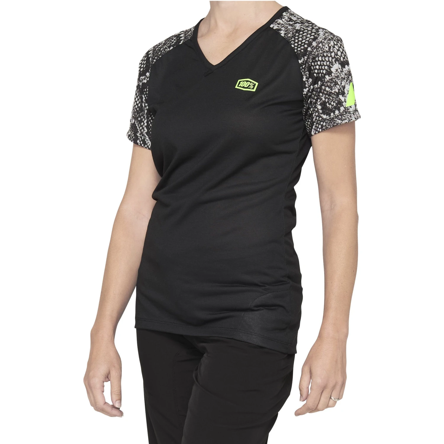 100 Percent Airmatic Womens Short Sleeve Jersey - Black Floral 4 100 Percent Airmatic Womens Short Sleeve Jersey - Black Floral - Image 2