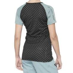 100 Percent Airmatic Womens Short Sleeve Jersey - Seafoam/Checkers -Sportful Shop 44306 434 2