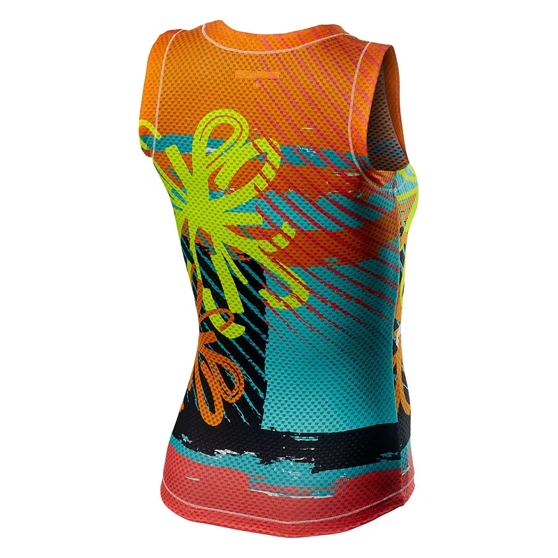 Castelli Pro Mesh Womens Sleeveless Base Layer - Yellow Fluo Flower 3 Castelli Pro Mesh Womens Sleeveless Base Layer - Yellow Fluo Flower