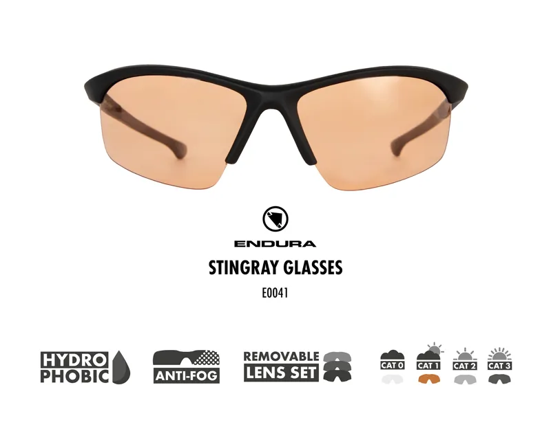 Endura Stingray MTB Cycling Glasses 4 Lens Set - Black 4 Endura Stingray MTB Cycling Glasses 4 Lens Set - Black - Image 2