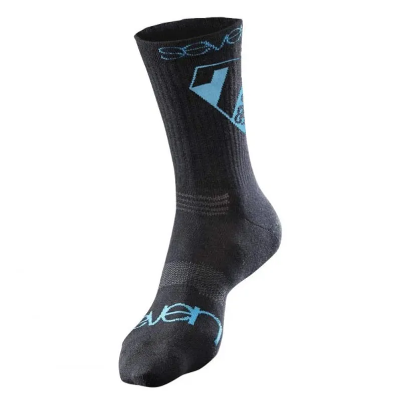7idp Crew Socks - Black/Cyan 3 7idp Crew Socks - Black/Cyan