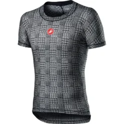 Castelli Pro Mesh Mens Short Sleeve Base Layer Bark - Green/Fiery Red -Sportful Shop CS21022BlackWhite