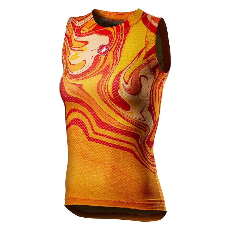Castelli Pro Mesh Womens Sleeveless Base Layer - Saffron 4 Castelli Pro Mesh Womens Sleeveless Base Layer - Saffron - Image 2