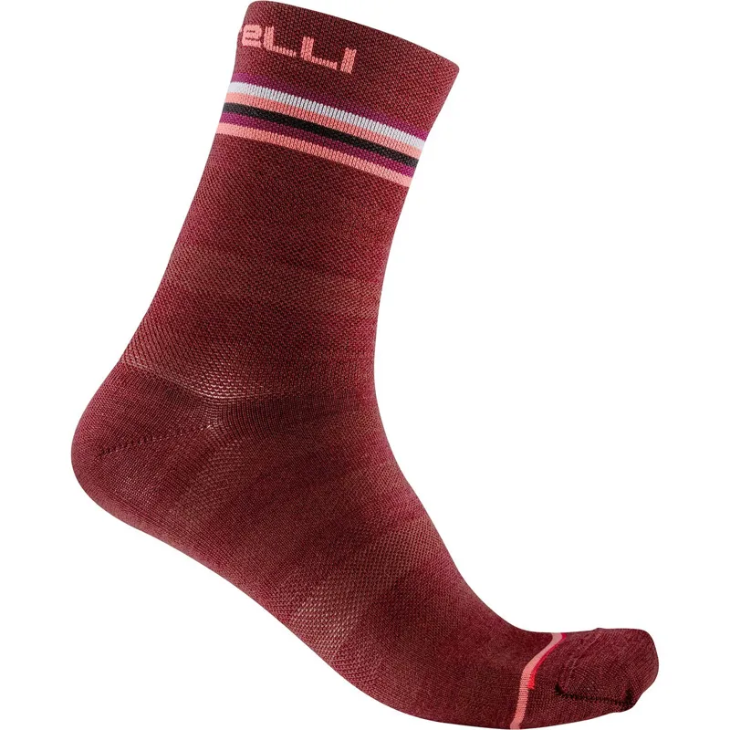 Castelli Go 15 Women's Socks - Bordeaux/Brilliant Pink-White 6 Castelli Go 15 Women's Socks - Bordeaux/Brilliant Pink-White - Image 4