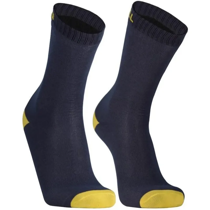 Dexshell Ultra Thin Waterproof Crew Socks - Navy/Lime Yellow 3 Dexshell Ultra Thin Waterproof Crew Socks - Navy/Lime Yellow