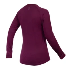 Endura BaaBaa Blend Women's Long Sleeve Baselayer - Aubergine -Sportful Shop E6165AU back lg