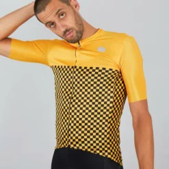 Sportful Checkmate Short Sleeve Jersey - Yellow -Sportful Shop SF21007YEL 3