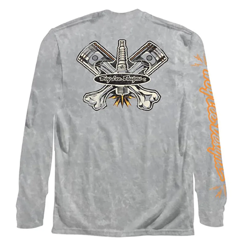 Troy Lee Designs Pistonbone Youth Long Sleeve T-Shirt - Grey Mineral Wash 4 Troy Lee Designs Pistonbone Youth Long Sleeve T-Shirt - Grey Mineral Wash - Image 2