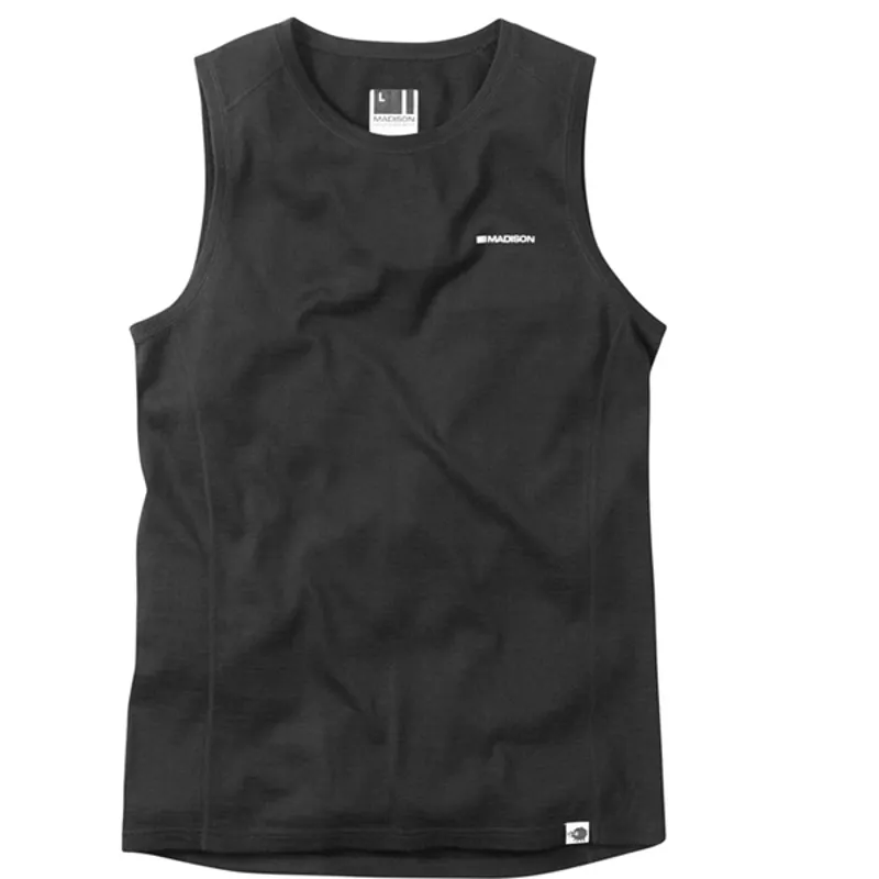 Madison Isoler Merino Sleeveless Base Layer - Black 3 Madison Isoler Merino Sleeveless Base Layer - Black