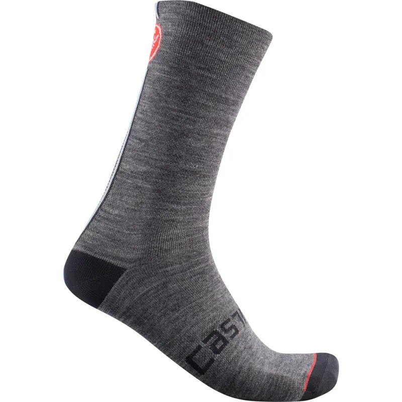 Castelli Racing Stripe 18 Men's Socks - Dark Grey 4 Castelli Racing Stripe 18 Men's Socks - Dark Grey - Image 2