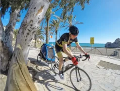 Burley DLite Single Child Trailer - Blue -Sportful Shop dlite single lifestyle