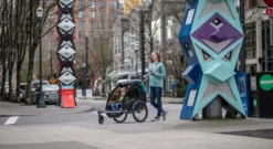 Burley Encore X Child Trailer - Turquoise -Sportful Shop encore x lifestyle 2