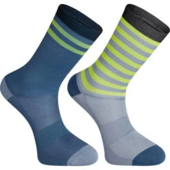 Madison Sportive Long Socks Twin Pack - Black/Black Stripe -Sportful Shop mcl22s200 1