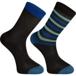 Madison Sportive Long Socks Twin Pack - Shale Blue/Lime Punch -Sportful Shop mcl22s203 1