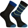 Madison Sportive Long Socks Twin Pack - Black/Black Stripe -Sportful Shop mcl22s203
