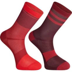 Madison Sportive Mid Socks Twin Pack - Chilli Red/Burgundy -Sportful Shop mcl22s303